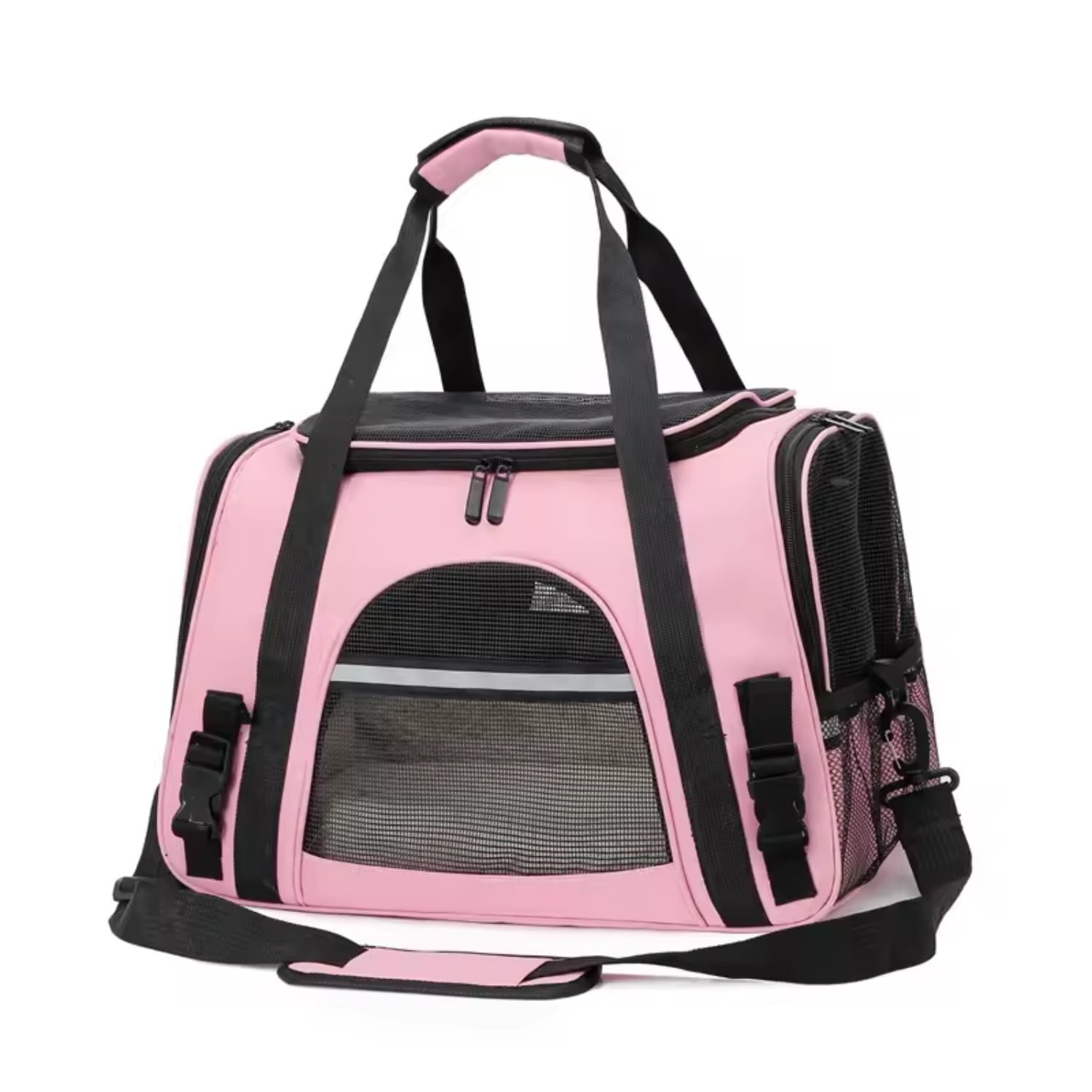 RUseeN Pet Carrier Bag Airline Approved for Cats and Dogs Cats Puppies up to 20 Lbs, Soft Sided, Collapsible Travel Puppy Carrier - Pink