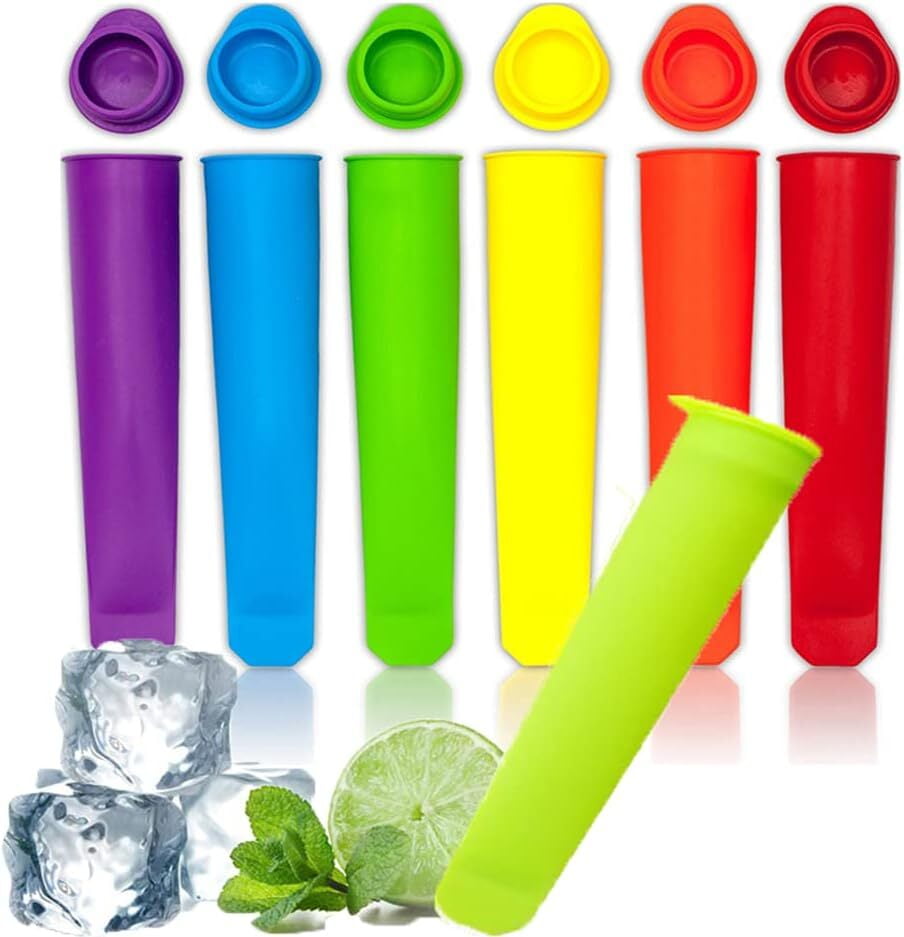 RUseeN Popsicles Molds, 6 PCS Multi Colors Popsicle Maker with Lids for ...
