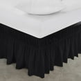 thumbnail image 1 of RUseeN Queen Elastic Bed Ruffle - Easy Wrap Around Ruffle - Microfiber Bed Skirt with Adjustable Elastic Belt 15 Inch Tailored Drop - Hotel Quality Bedskirt, Fade Resistant (Queen, Black), 1 of 6
