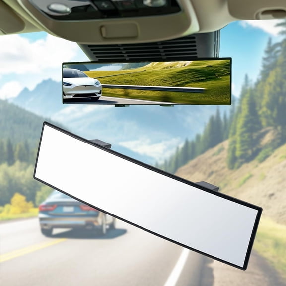RUseeN Rear View Mirror, Anti-glare Panoramic Rear Mirrors, Universal 11.2 Inch Panoramic Convex Rearview Mirror, Cars Accessory, for Cars,SUVs,Trucks, Various Kinds Vehicles