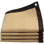 RUseeN Shade Cloth Beige Yellow Mesh Tarp with Grommets 6.5 x 10FT Fence Privacy Screen Sunblock Shade Net Sun Shade Mesh for Garden Patio Canopy Plants Greenhouse Barn Kennel Outdoor