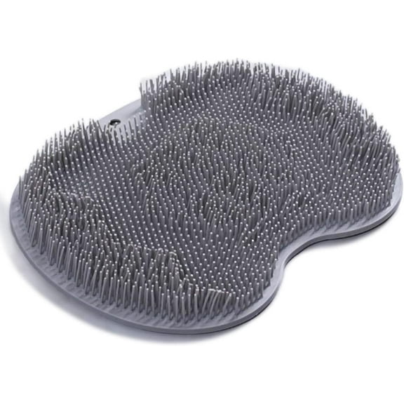 RUseeN Shower Foot Scrubber Mat with Non-Slip Suction Cups, Foot Back Cleaning Pad Back Washer Exfoliating Bath Wash Pad, Wall Mounted Slip Suction Cups for Use in Cleaner Men and Women (Grey)