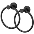 thumbnail image 1 of RUseeN Towel Ring, SUS304 Stainless Steel Modern Hand Towel Holder Rack Hanger Round for Bathroom Wall Mounted, Ideal for Bath, Kitchen, RV (Black, 2 Pack), 1 of 7
