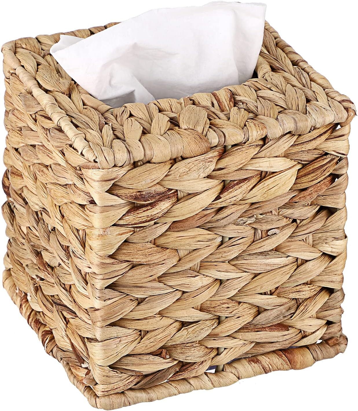 Natural Water Hyacinth Handwoven Square Tissue Box Cover