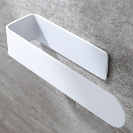 RUseeN White Hand Towel Holder, 8-Inch Towel Racks for Bathroom and Kitchen, Adhesive Towel Bar Towel Holder Stick on Wall, Stainless Steels