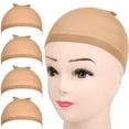 thumbnail image 1 of RUseeN Wig Caps, Stocking Caps For Wigs Stretchy Nylon Wig Caps For Women Light Brown (4pcs), 1 of 7