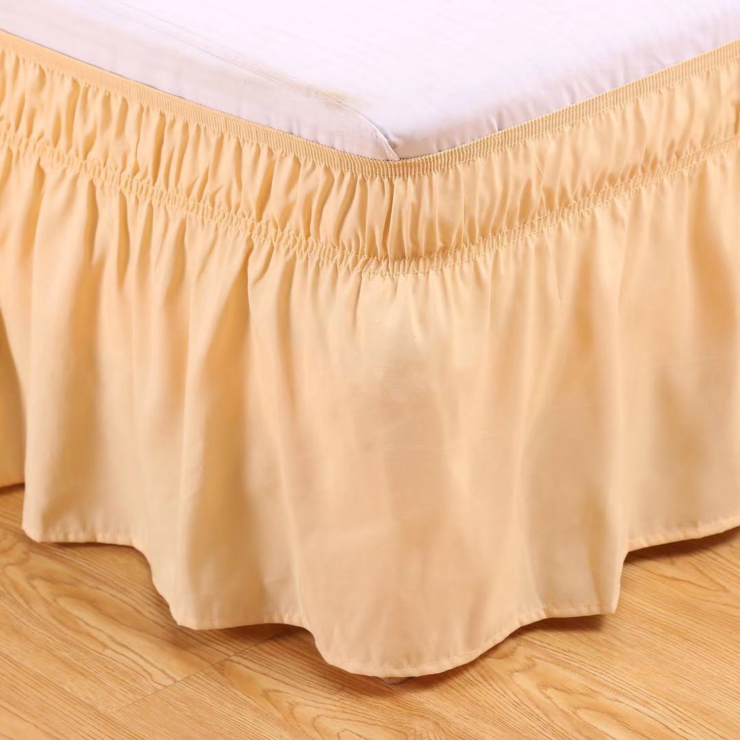 RUseeN Wrap Around Bed Skirts with Split Corners for King Beds 15