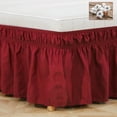 thumbnail image 1 of RUseeN Wrap Around Ruffled Bed Skirt with Adjustable Elastic Belt - 15 Inch Drop Easy to Put On, Wrinkle Free Bedskirt Dust Ruffles, Frame Cover for Queen, King and C-King Size Beds, Burgundy Solid, 1 of 8