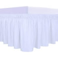 thumbnail image 1 of RUseeN Wrap Around Ruffled Bed Skirt with Adjustable Elastic Belt - 15 Inch Drop Easy to Put On, Wrinkle Free Bedskirt Dust Ruffles, Frame Cover for Queen, King and C-King Size Beds, White, 1 of 8