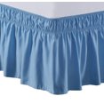 thumbnail image 1 of RUseeN Wrap Around Ruffled Bed Skirt with Adjustable Elastic Belt - 15 Inch Drop Easy to Put On, Wrinkle Free Bedskirt Dust Ruffles, Bed Frame Cover for Queen Size Beds, Azure Blue, 1 of 8