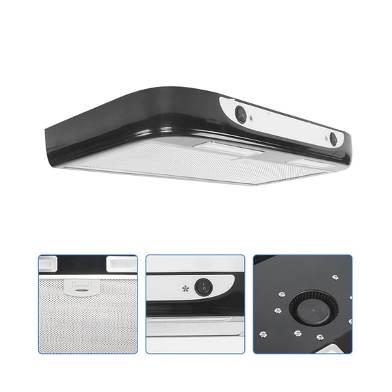 RV 12V Kitchen Button Range Hood with Dual LED lights Removable Clean ...