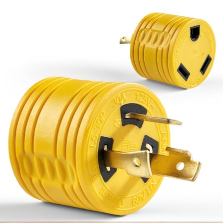 L5-30P to TT-30R 30 Amp RV Adapter, Portable Compact 30 amp rv plug, 3 Prong 30A 125V Twist Locking Generator Plug L5-30 to TT-30 for 30Amp RV Trailer Camper