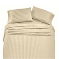 thumbnail image 1 of RV 42x80 Sheets easy to fit in RV-mattress upto 15 Inch Stripe Ivory 1800 Series Brushed Microfiber RV Camper Sheet Set, 1 of 4