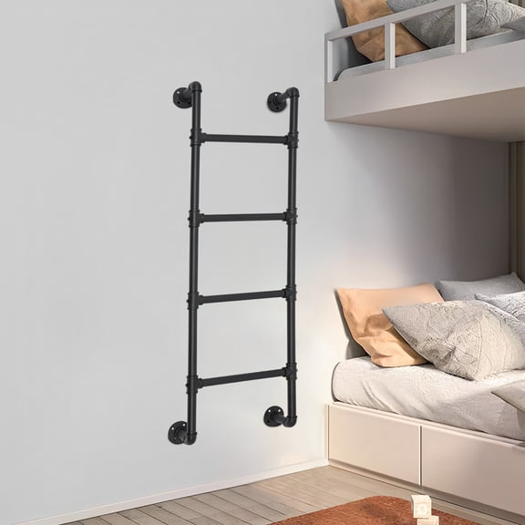 RV 49" Tall Bunk Bed Ladder Black Finish Optional Mounting Brackets