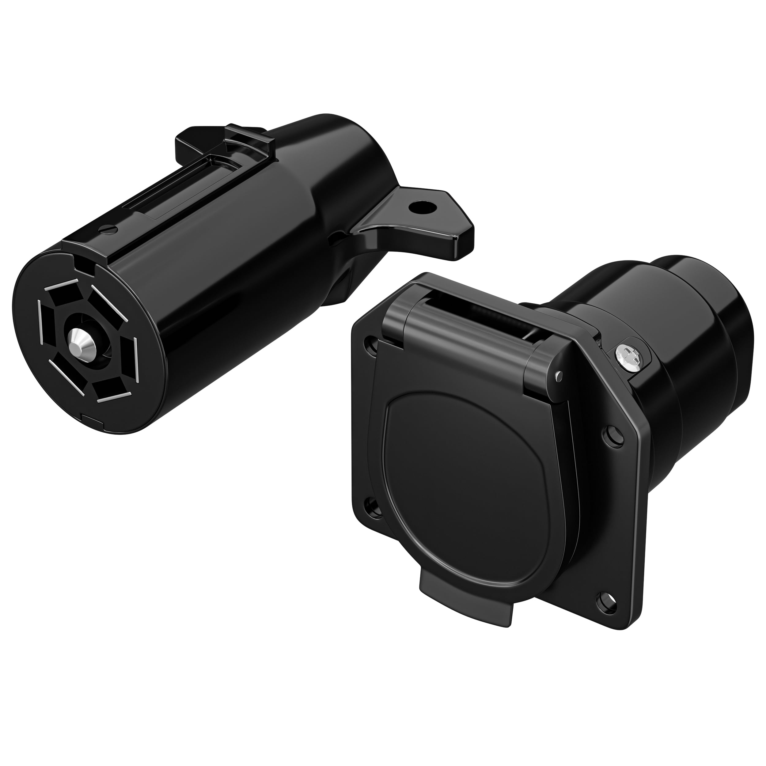 RV 7 Pin Male Plug & 7 Blade Female Trailer Wiring Harness Connector, 7