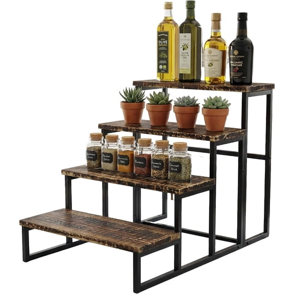 RV Access Stairs, Portable Bath tub Steps, Pool Entry ladders, Exterior Home staircases, Camping‑use Platforms, and Garage Stepping stools. (Charcoal Wood Walnut Paint, 2-Steps)