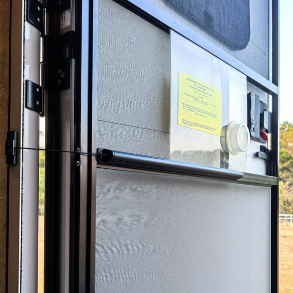 RV Accessories RV Screen Door Closer with Adjustable Tension, Aluminum Automatic Closing Device with Accessories, Works with Most Camper Latches & Travel Trailer Handles