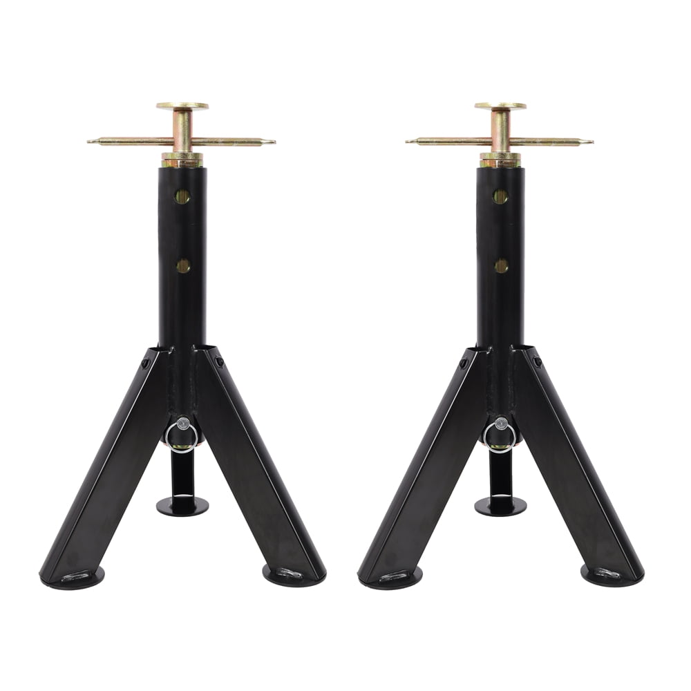 RV Adjustable Telescoping Stabilizer Jack Stand, Supports Stabilizer Jacks,16 to 30 Inches Adjustabe Height, 6,000 Pound Capacity, Black 1 Pair
