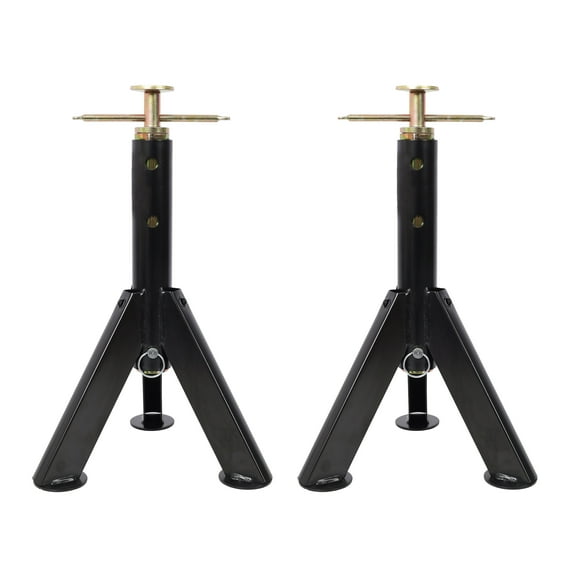 RV Adjustable Telescoping Stabilizer Jack Stand, Supports Stabilizer Jacks,16 to 30 Inches Adjustabe Height,6,000 Pound Capacity,Black Color, 2PACK,