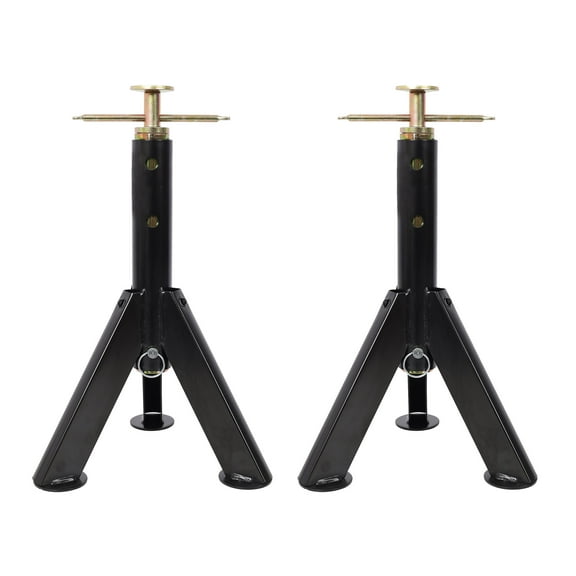 RV Adjustable Telescoping Stabilizer Jack Stand, Supports Stabilizer Jacks,16 to 30 Inches Adjustabe Height,6,000 Pound Capacity,Black Color, 2PACK