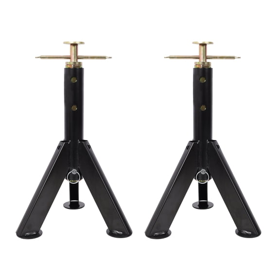 RV Adjustable Telescoping Stabilizer Jack Stands 2-Pack, 6000 lb Capacity, 16-31 Inch Height, Steel, Black for Trailers Campers