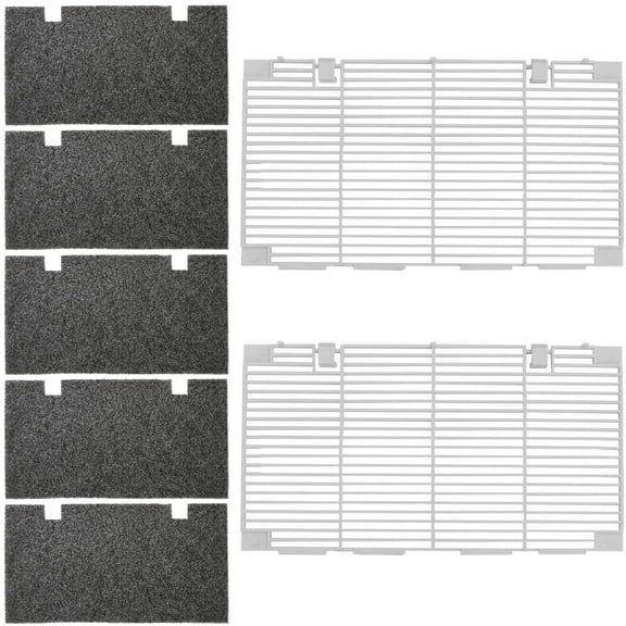 RV Air Conditioner Hood Grille and Filter Set, Replacement for Dometic 3104928.019, Includes 2 Grilles and 5 Filters