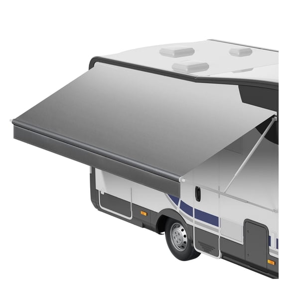 RV Awning Fabric Replacement 17ft, 18oz Weatherproof Vinyl Canopy - UPF50+ Protection, Waterproof RV Awning for Motorhome, Trailer - Gray Fade