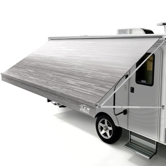 RV Awning Fabric Replacement AWN 13ft – RV Canopy Replacement, 19.5oz Heat-Sealed Vinyl, UV-Resistant, Sunproof, Weatherproof, Universal Outdoor Canopy for RVs, Motorhomes & Trailers Gradient Gray