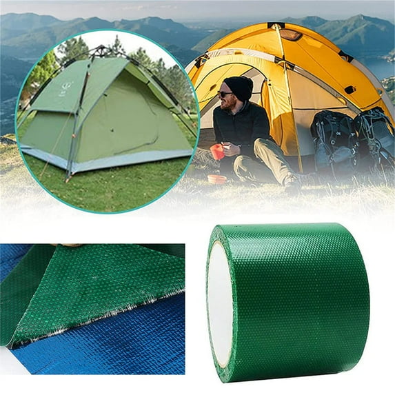 RV Awning Repair Tape for Tarp, Boat Covers, Tent, Sail Tape, Tear Repair Patch Kit, Waterproof, UVproof Outdoor Repair Tape Heavy Duty (Green) 3.1x3.9"