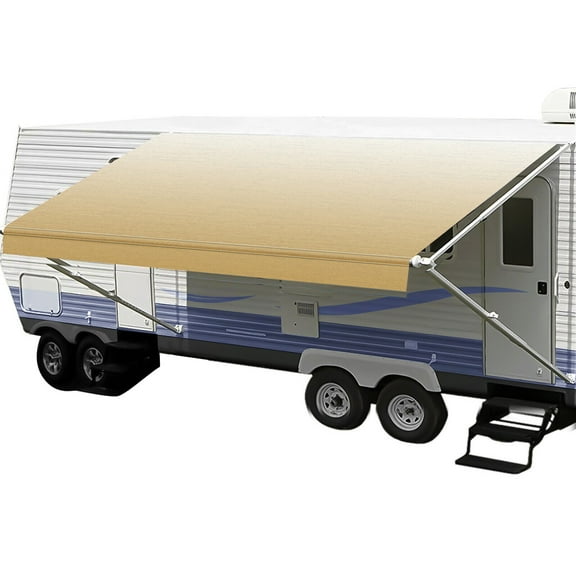 RV Awning Replacement, 12-20' Waterpoof Universal Weatherproof Vinyl Camper Awning Replacement Outdoor Canopy