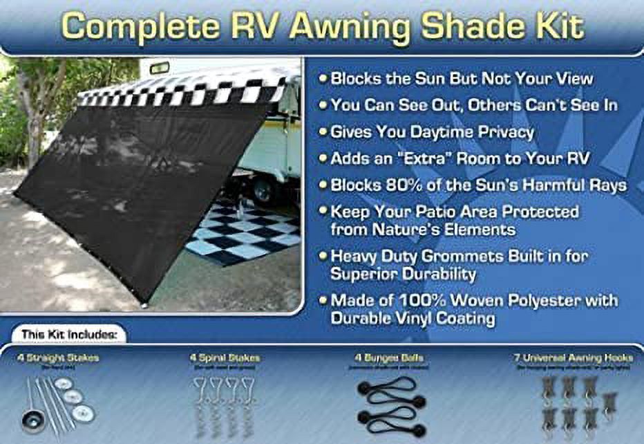 Solid Rv Shade RV Awning Shade Motorhome RV Shade Complete Kit 10x10 - Walmart.com