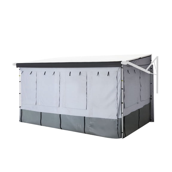 RV Awning Sun Shade Room 16-17 ft - RV Awning Enclosure with Door, Mesh Windows, Sun & Wind Protection - Camping Awning Shade, RV Sunroom for Outdoor Living