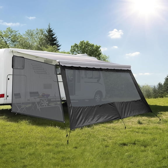 RV Awning Sun Shade Screen Kit with Side Shade, 8'x17'3'' RV Sun Shade for Awnings, 90% UV Protection, Easy to Install, Improves Shadow and Privacy for RVs Camper Trailer