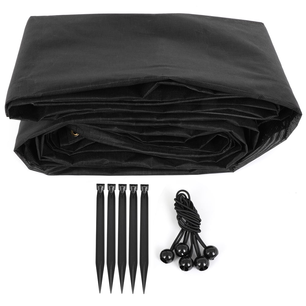 RV Awning Sun Shade Screen Awning Universal Mesh Screen Sun Shade Complete Kits with Zipper Fit for 15FT UV Blocker Sunscreen Canopy for Camper Trailer Motorhome Awnings Black