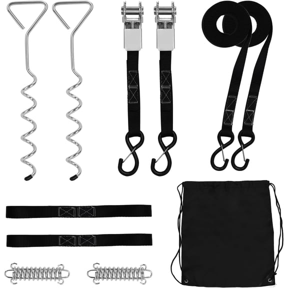 RV Awning Tie Down Kit, Heavy Duty RV Awning Anchor Kit, Campers Awning Anchors Accessories