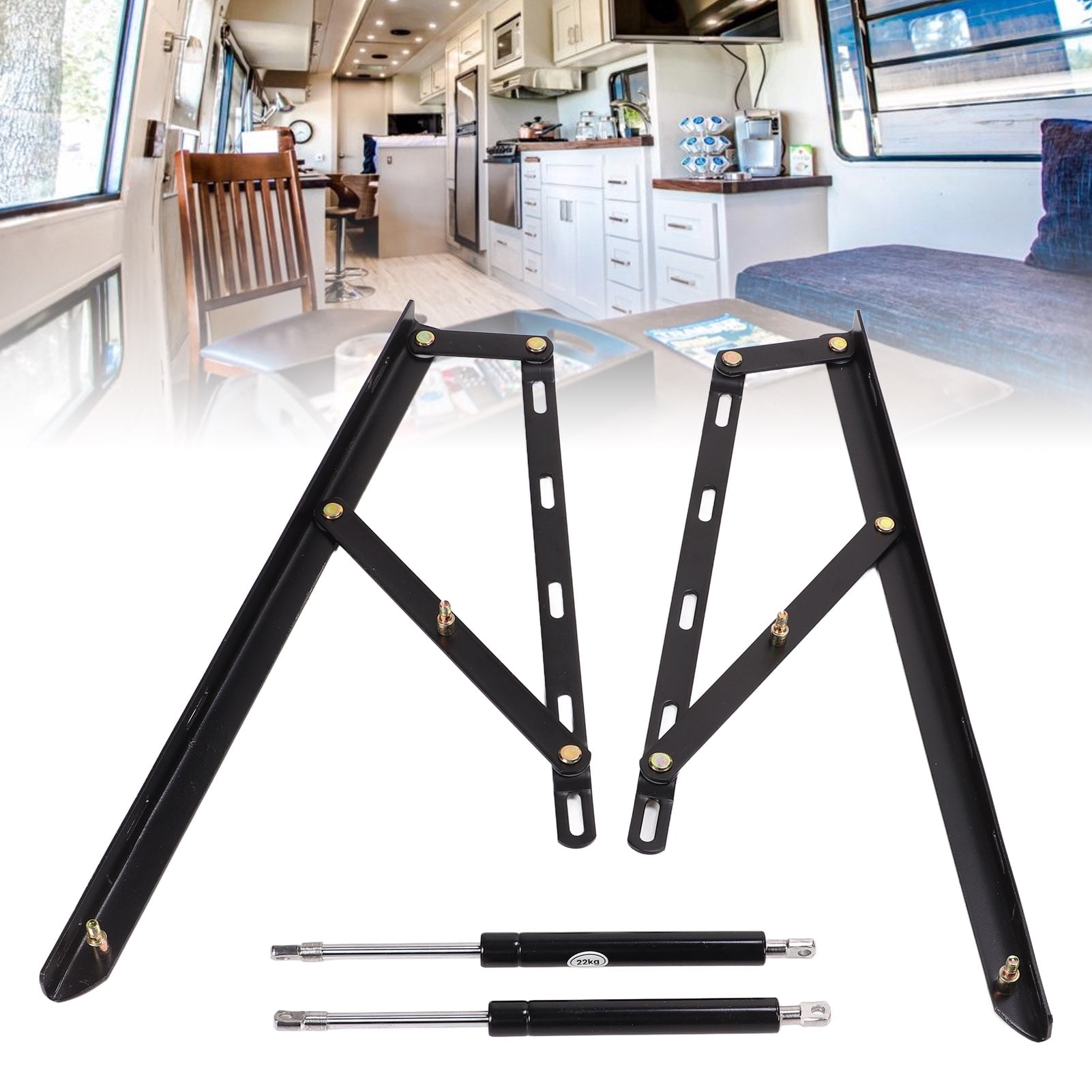 RV Bed Lift Kit, 1 Pair RV Bed Gas Spring Carbon Steel Heavy Duty Bed