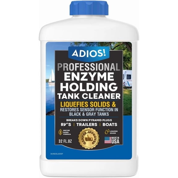 RV Black Tank Cleaner - Unclogs Plugs, Stops Odors, Cleans and Maintains Holding Tanks for Campers, Trailers and Boats (32 oz)