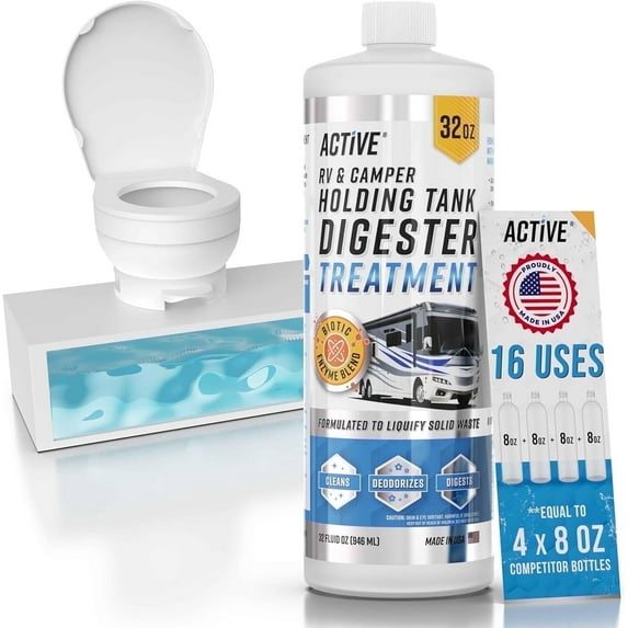 Active RV Toilet Treatment, Black Holding Tank and Sewer Deodorizer for Gray Water, 32 oz, 1 Pack