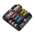 RV Blade Fuse Box Block Holder 6 Way LED Light Indication Bolt Connect