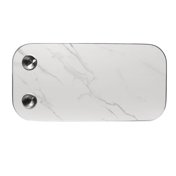 RV Boat Table Top,With Cupholders Elegant Marble Grain Finish 31.5x15.7 Inch,Durable Aluminum Edge Stainless Steel Cup Holders for RV,Campervan,Yacht,Boat