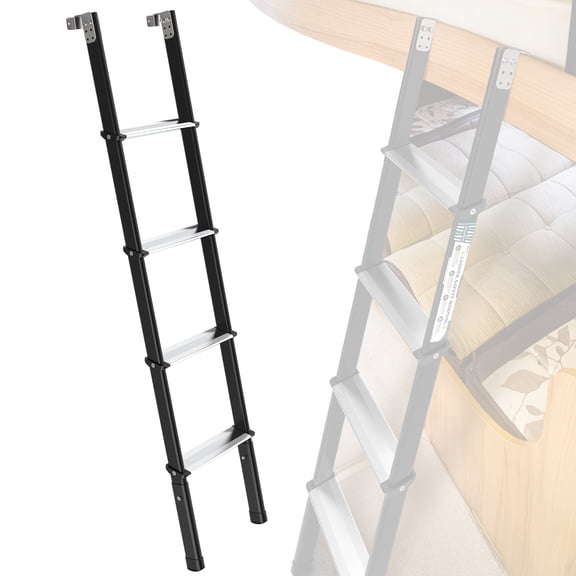 RV Bunk Ladder,11-Level Height Adjustment Options56.6~66.2, Lightweight Aluminum Bunk Bed Ladder with Anti-Slip Wide Pedal,330lbs Capacity Step Ladder & Flexible Hooks,for RV,Camper,Dormitory