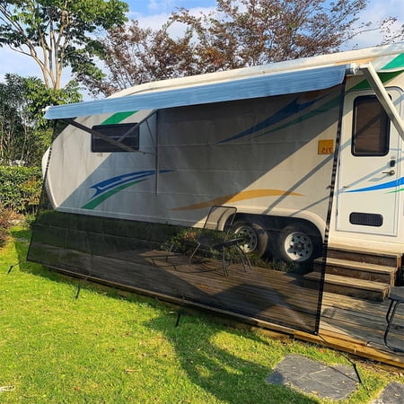 RV Camper Awning Sun Shade Screen 9' X 15' for for Motorhome Camper Travel Trailer