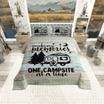 thumbnail image 1 of RV Camper Bedding Queen,Camping Comforter Set Camping Decor,RV Travel Car Camping Down Comforter for Men Adult,Hand Drawn Wooden Grunge Vintage Quilt Camping Accessories for Inside Teal Green Blue, 1 of 5