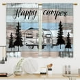 thumbnail image 1 of RV Camper Kitchen Curtains - Farmhouse Wooden Rustic Retro Bathroom Window Treatment Drapes Tier Wood Cafe Small Bedroom Short French Door Curtains Rod Pocket 2 Panels 27.5x39 Inch, 1 of 6