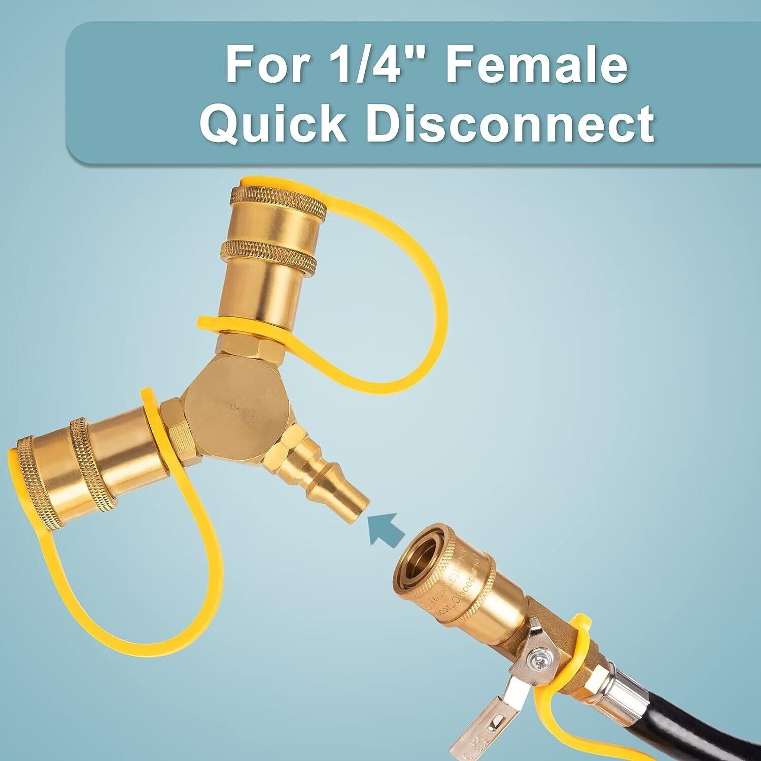 RV Camper Propane Quick Connect Y Splitter Adapter For Hose Connector