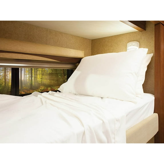 RV Camper Queen 60" X 80" Sheet Set 400 Thread-Count 100% Egyptian Cotton 15-Inch Deep Pockets - Made for RV - White Color