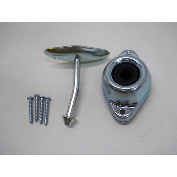 RV Camper Trailer Door Stop Holder Latch / Metal Plunger Kit / 3" Angled Rod