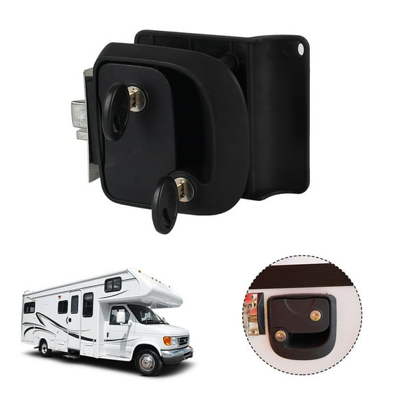 RV Camper Trailer Entry Door Lock RV Door Lock Replacement Door Latch Handle with Keys Double Open Door Lock Camper Accessories ,Easy to Use