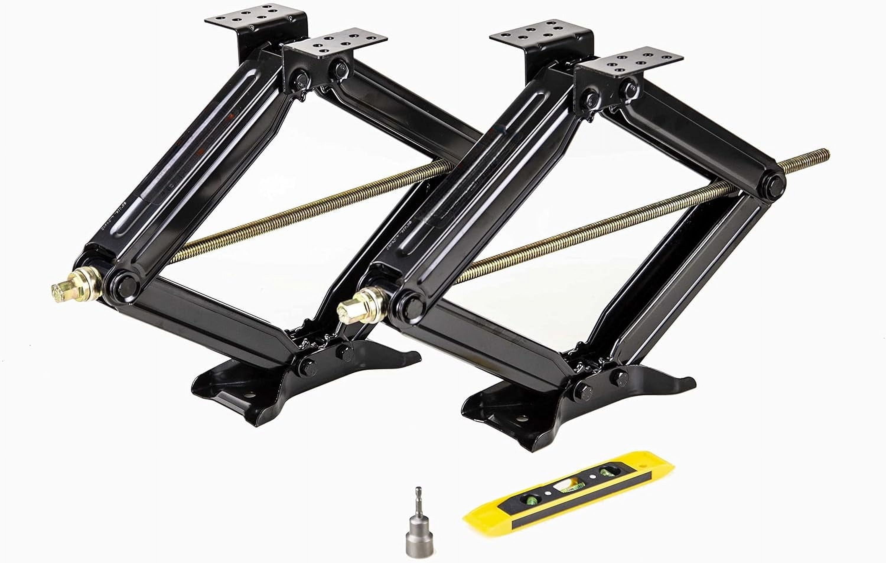 RV Camper Trailer Stabilizer Leveling Scissor Jacks w/Socket & Level 24 ...