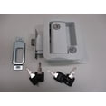 thumbnail image 1 of RV Camper Trailer White Entry Door Handle Latch Keyed Lock w/ Deadbolt / 4 Keys, 1 of 4